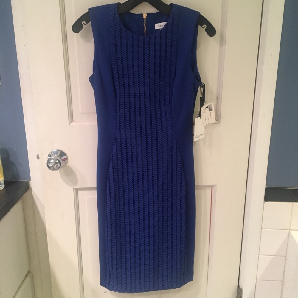 Calvin Klein SIZE 2 Royal Blue Sheath Dress